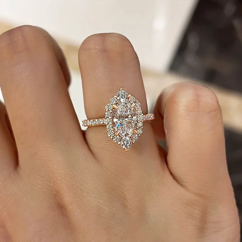 Oval Cut Diamond White Sterling Silver Halo Engagement Ring Oval Cut Diamond White Sterling Silver Halo Engagement Ring