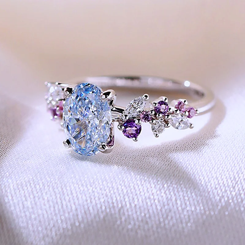 Oval Cut Aquamarine Sterling Silver Engagement Ring Oval Cut Aquamarine Sterling Silver Engagement Ring