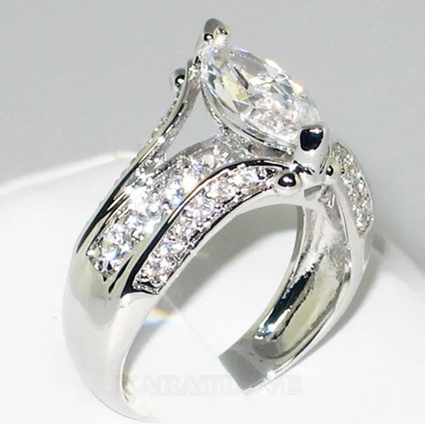 Marquise Cut Diamond White 3-piece Bridal Sets in 925 Sterling Silver