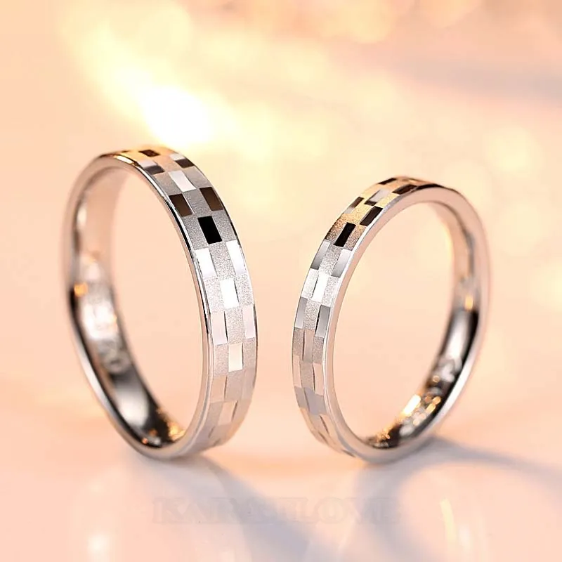 Scrub Sterling Silver Couple Rings