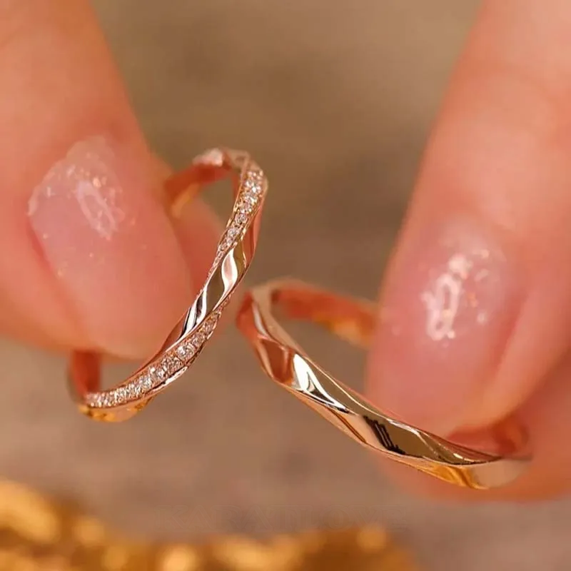 Round Diamond White Sterling Silver Couple Rings