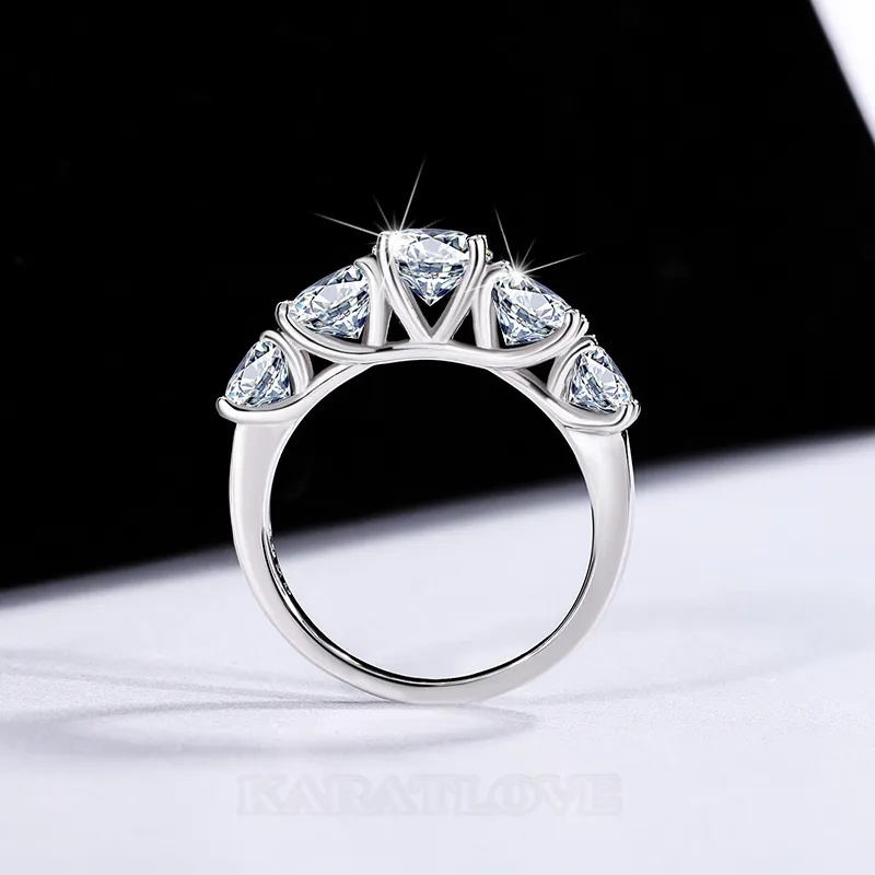 Round Cut Moissanite Diamond White 925 Sterling Silver Art Deco Engagement Ring