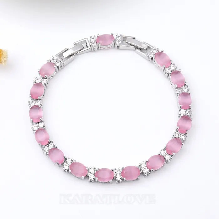 Fancy Pink Crystal 7" Bracelet