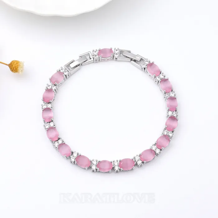 Fancy Pink Crystal 7" Bracelet