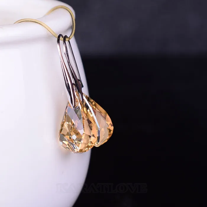 Orange Crystal Drop Earrings