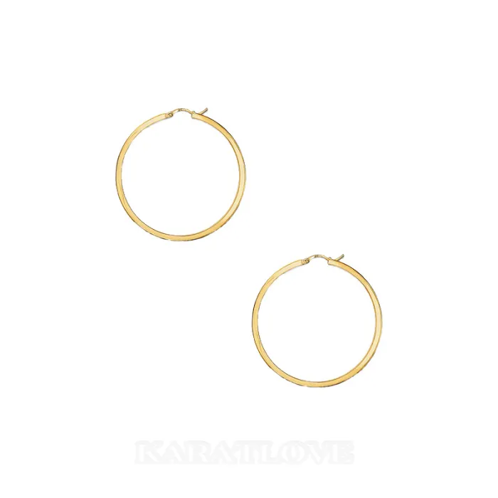 Yellow Gold Hoops Earrings