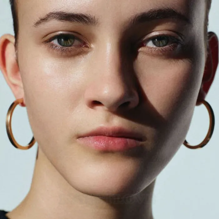 Yellow Gold Hoops Earrings
