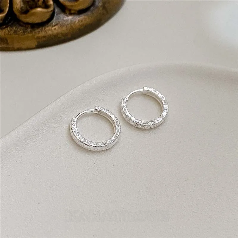 Simple 925 Sterling Silver Hoop Earrings