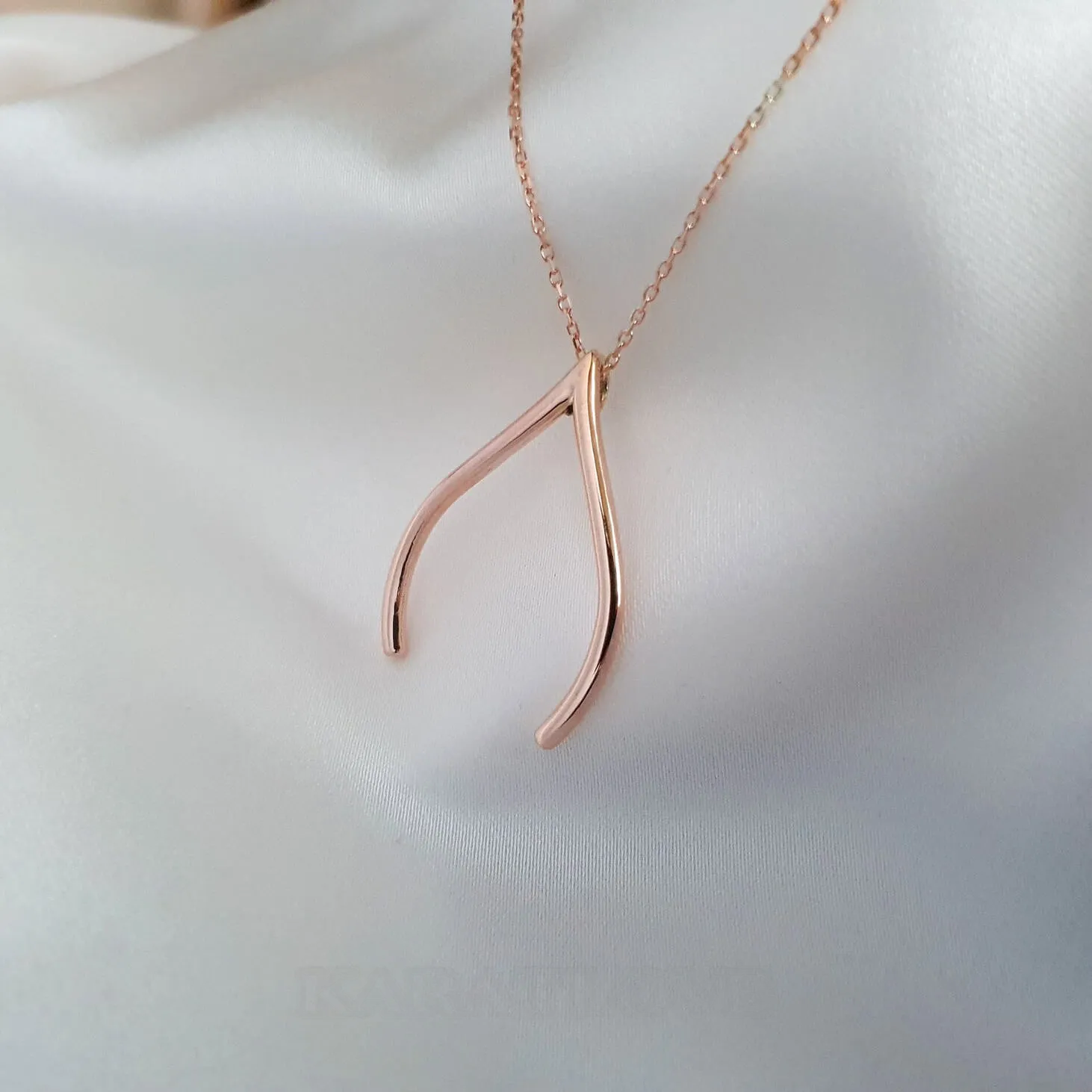 Good Luck Ring Keeper Ring Holder Wishbone Pendant Necklace