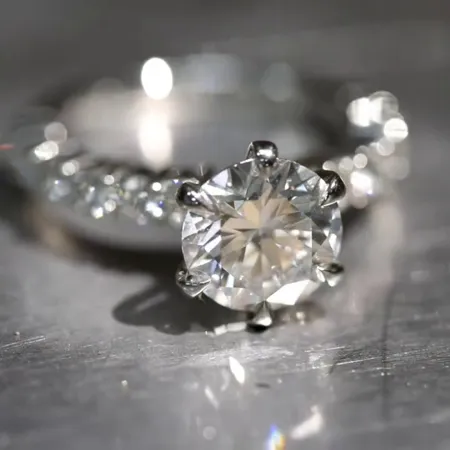 Round Cut Diamond White 925 Sterling Silver Classic Engagement Ring