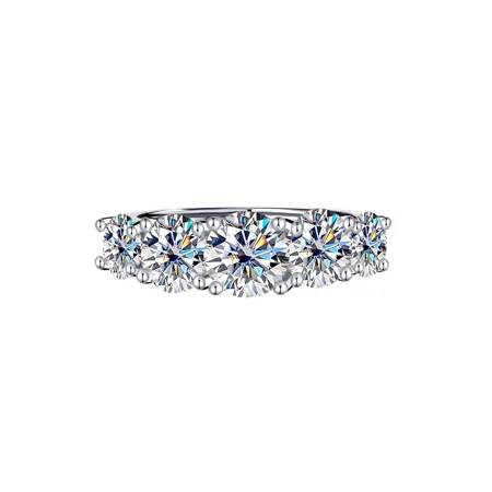 Round Cut Moissanite Diamond White 925 Sterling Silver Art Deco Engagement Ring