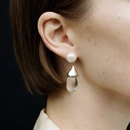 Crystal Quartz Drop Earrings