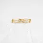 Round Cut Diamond White 925 Sterling Silver Yellow Gold Minimalist Stackable Band