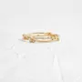 Round Cut Diamond White 925 Sterling Silver Yellow Gold Minimalist Stackable Band