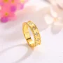 Round Cut Diamond White Sterling Silver Yellow Gold Wedding Ring