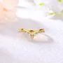 Round Cut Diamond White Sterling Silver Yellow Gold Wedding Ring
