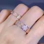 Round Cut Diamond White Rose Gold Couple Rings in 925 Sterling Silver