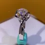 Round Cut Diamond White Art Deco Engagement Ring in 925 Sterling Silver