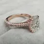 Oval Cut Diamond White 925 Sterling Silver Rose Gold Engagement Ring