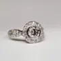 Round Cut Diamond White 925 Sterling Silver Halo Engagement Ring