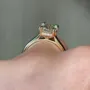 Radiant Cut Diamond White Hidden Halo 925 Sterling Silver Yellow Gold Engagement Ring