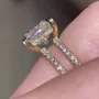 Radiant Cut Diamond White Hidden Halo 925 Sterling Silver Yellow Gold Engagement Ring