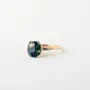 Cushion Cut Emerald Green 925 Sterling Silver Yellow Gold 3-Stone Engagement Ring