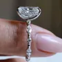 Radiant Diamond White Sterling Silver Classic Engagement Ring