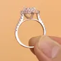 Pear Cut Diamond White Sterling Silver Halo Engagement Ring