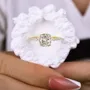 Cushion Cut Diamond White Sterling Silver Halo Engagement Ring