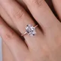 Oval Cut Diamond White Sterling Silver Engagement Ring