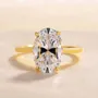 Oval Cut Diamond White Sterling Silver Engagement Ring