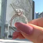 Cushion Cut Diamond White Sterling Silver Engagement Ring
