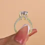Cushion Cut Diamond White Sterling Silver Engagement Ring