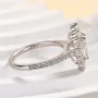 Oval Cut Diamond White Sterling Silver Halo Engagement Ring