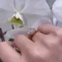 Oval Cut Diamond White Sterling Silver Rose Gold Halo Engagement Ring