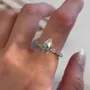Pear Cut Diamond White Sterling Silver Classic Engagement Ring