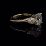 Oval Cut Diamond White Sterling Silver Yellow Gold 3-Stone Engagement Ring