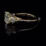 Oval Cut Diamond White Sterling Silver Yellow Gold 3-Stone Engagement Ring