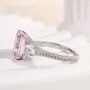 Radiant Cut Fancy Pink Sterling Silver 3-Stone Engagement Ring