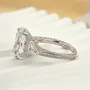Radiant Cut Diamond White Sterling Silver 3-Stone Engagement Ring