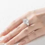 Radiant Cut Diamond White Sterling Silver 3-Stone Engagement Ring