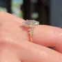 Marquise Cut Diamond White Sterling Silver Yellow Gold Engagement Ring