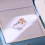 Round Cut Fancy Pink 925 Sterling Silver Classic Engagement Ring