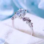 Oval Cut Aquamarine Sterling Silver Engagement Ring