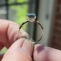 Asscher Cut Aquamarine Blue Sterling Silver Yellow Gold Engagement Ring