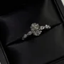 Oval Cut Diamond White Sterling Silver Engagement Ring