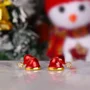 Round Cut Diamond White Yellow Gold Sterling Silver Santa Hat Stud Earrings