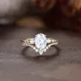 Oval Cut Diamond White Classic 3-Stone 925 Sterling Silver Ring Set