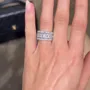 Emerald Cut Diamond White 3-Piece 925 Sterling Silver Band Ring Set